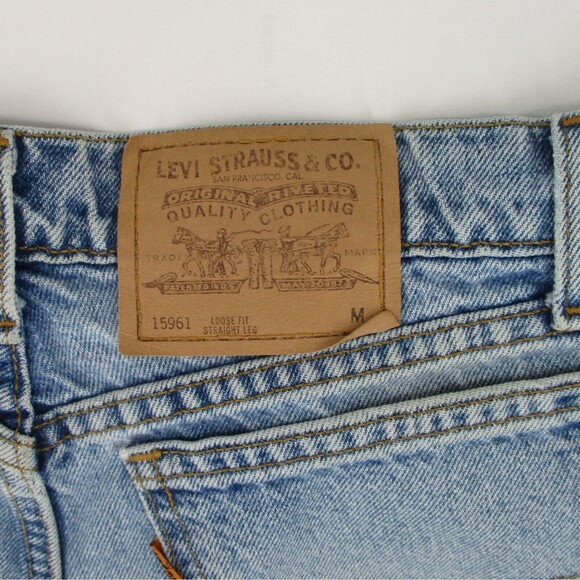 Women 12 USA LEVI'S 961 Loose Fit Straight Leg Hi Rise Light Wash Mom Jeans 90s - Picture 11 of 12